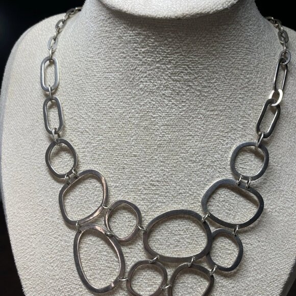 GLP Sterling Silver 925 Oval Link Necklace 16” w/ 1.5” Drop, 24.57g - Picture 7 of 12